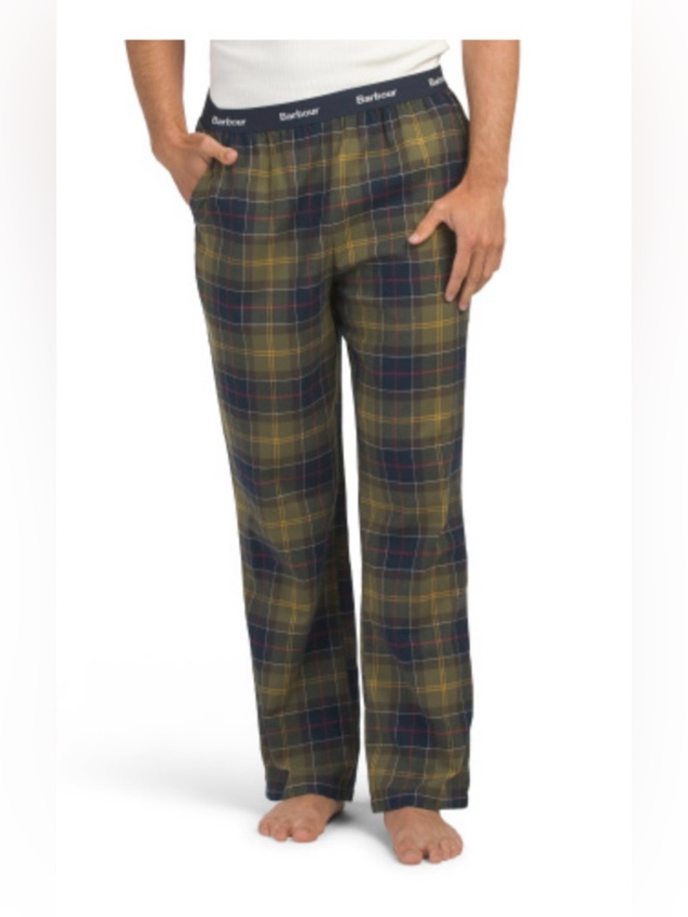 NWT Barbour Glenn Tartan Plaid Lounge Pants, Yellow, Olive Green, Navy,
size XL